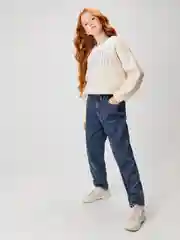 Джинсы для девочки ACOOLA утепленные,Paperbag fit, из хлопкового денима и трикотажной подкладкой