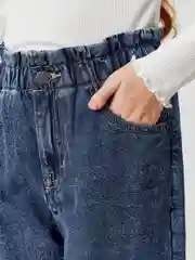Джинсы для девочки ACOOLA утепленные,Paperbag fit, из хлопкового денима и трикотажной подкладкой