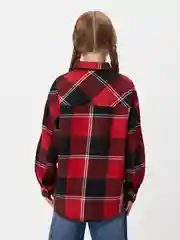 Красный рубашка для девочки ACOOLA клетчатая, красная, из хлопковой ткани