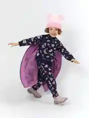 Розовый шапка для девочки ACOOLA вязаная, однослойная с двумя помпонома