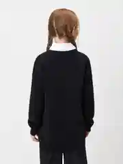 Черный джемпер для девочки ACOOLA вязаный с рисунком аниме