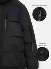 Хаки куртка для мальчика ACOOLA утепленная с капюшоном из водонепроницаемой ткани