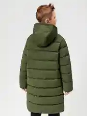 Зеленый куртка -пальто для мальчика ACOOLA утеплённое стеганое с капюшоном д из водонепроницаемой ткани