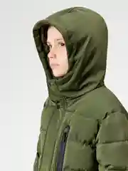 Зеленый куртка -пальто для мальчика ACOOLA утеплённое стеганое с капюшоном д из водонепроницаемой ткани