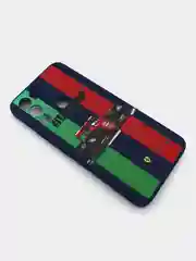 Багровый чехол силиконовый с принтом и защитой камеры для Infinix HOT 12i