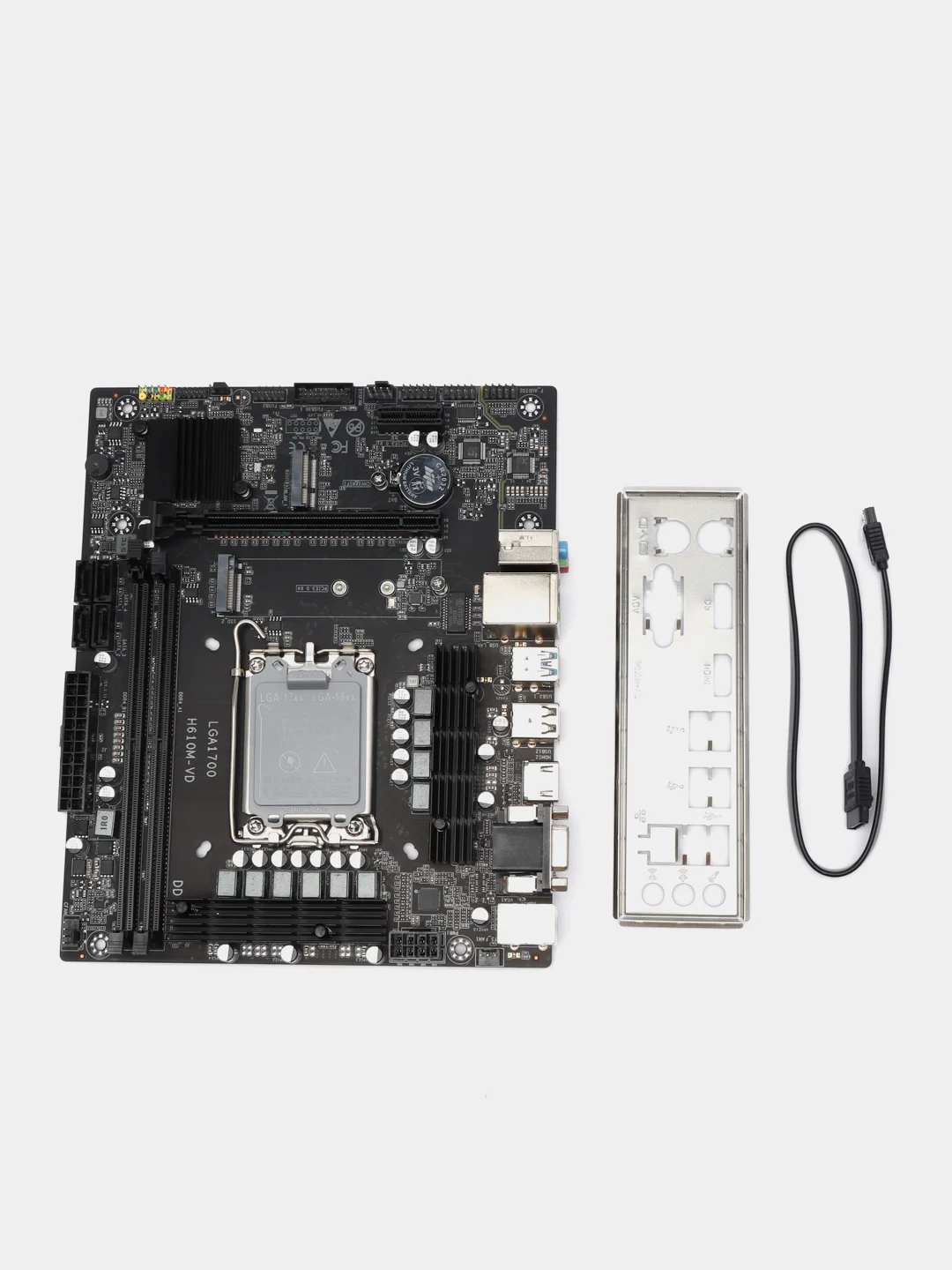 Черный материнская плата H610M-VD, LGA 1700, Intel Core i3/i5/i7, Micro-ATX, OEM