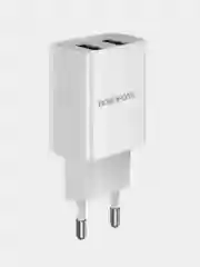 Белый зарядное устройство Borofone BA53A, 2USB, Micro-USB, Type-C, iPhone