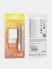Белый зарядное устройство Borofone BA53A, 2USB, Micro-USB, Type-C, iPhone
