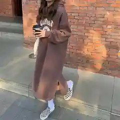 Худи удлиненное, женское, оверсайз, утепленное, с начесом