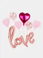 Фуксия набор воздушных шаров "LOVE", фольгированные