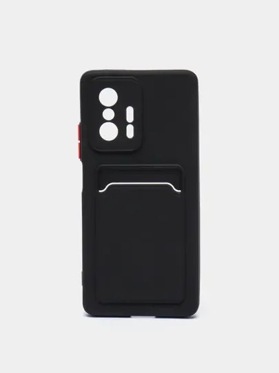 Черный чехол с отделением для пластиковой карты XIAOMI 11T / XIAOMI 11T pro