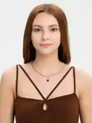 Женская цепочка на шею с подвеской сердцем и булавкой