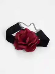 Красный чокер с цветком на шею, с розой
