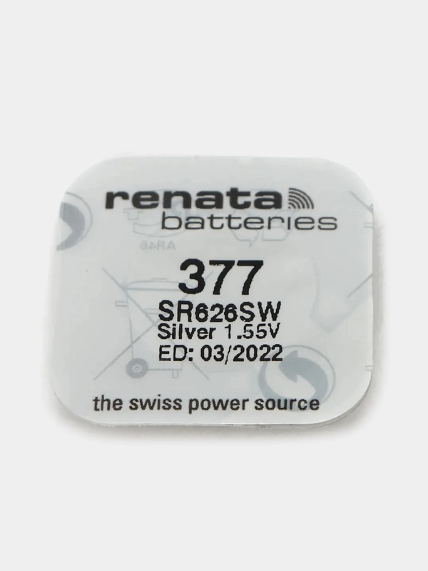 Батарейки для часов 377, SR626SW, AG4, LR626, R377, SR66 1.55V батарейка Renata