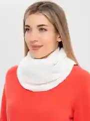 Белый женский шарф-снуд, вязаный
