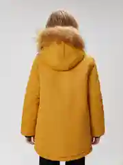 Желтый куртка для мальчика ACOOLA утепленная, с капюшоном, из водонепроницаемой ткани