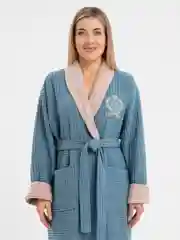 Морской халат женский без капюшона, хлопок 100% (ткань - вафельная, хорошо впитывает влагу)