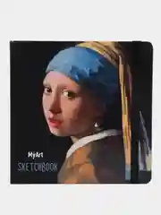 Черный блокнот скетчбук квадратный 80 листов 20х20 см. MyArt Мировые шедевры живописи Проф-Пресс