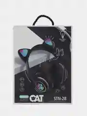 Синий наушники детские Cat Ear беспроводные, светящиеся, с ушками