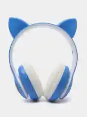 Синий наушники детские Cat Ear беспроводные, светящиеся, с ушками