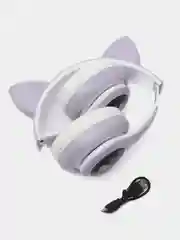 Лавандовый наушники детские Cat Ear беспроводные, светящиеся, с ушками