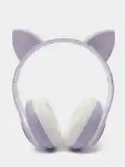 Лавандовый наушники детские Cat Ear беспроводные, светящиеся, с ушками