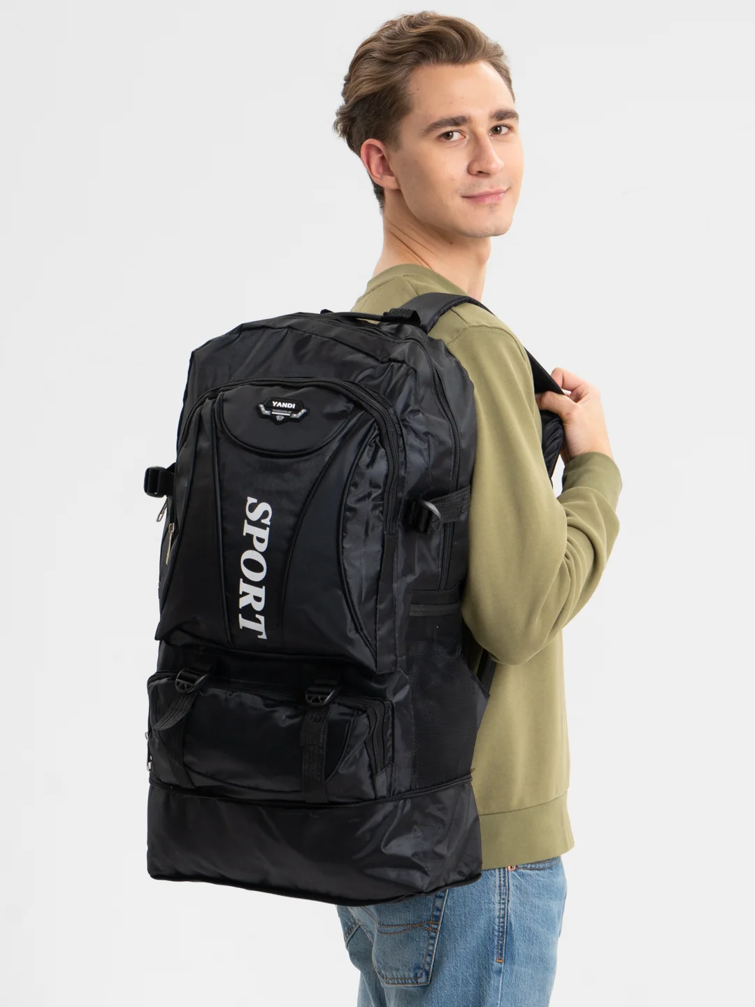 Черный рюкзак туристический Sport, 45 л