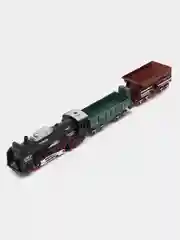Тёмно-зелёный железная дорога детская/ поезд игрушка с вагонами со светом/ на батарейках