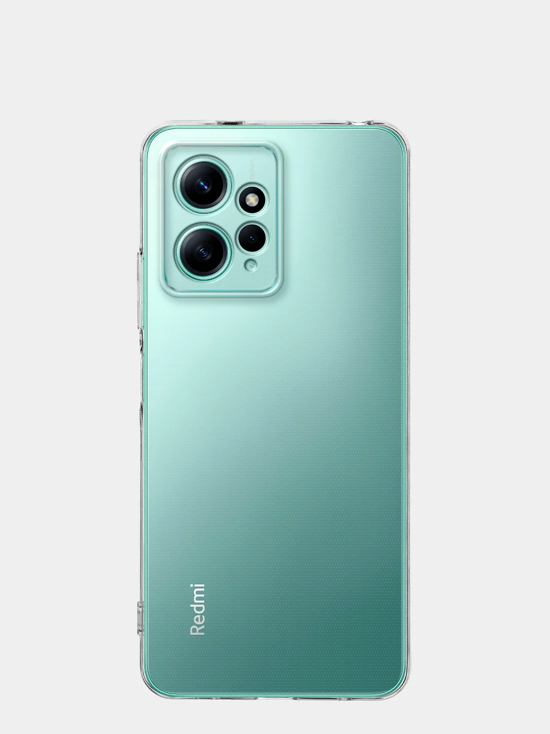Прозрачный силиконовый чехол Broscorp для Xiaomi Redmi Note 12 4G с защитой камер и от прилипания