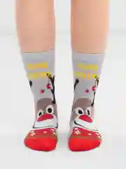 Серый носки новогодние