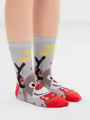 Серый носки новогодние