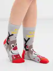 Серый носки новогодние