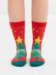 Вишнёвый носки новогодние