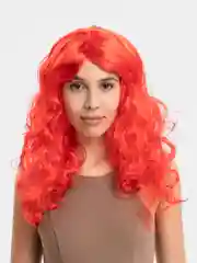 Красный парик карнавальный длинный кудрявый