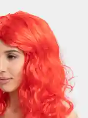 Красный парик карнавальный длинный кудрявый