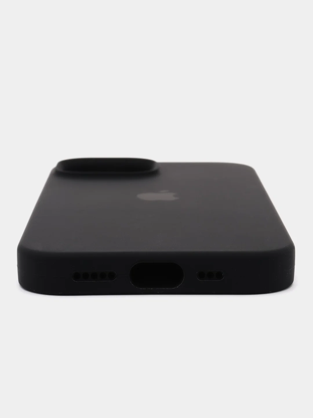 Черный чехол Silicone Case для iPhone 15, 15 Plus, 15 Pro, 15 Pro Max, Ultra с закрытым низом