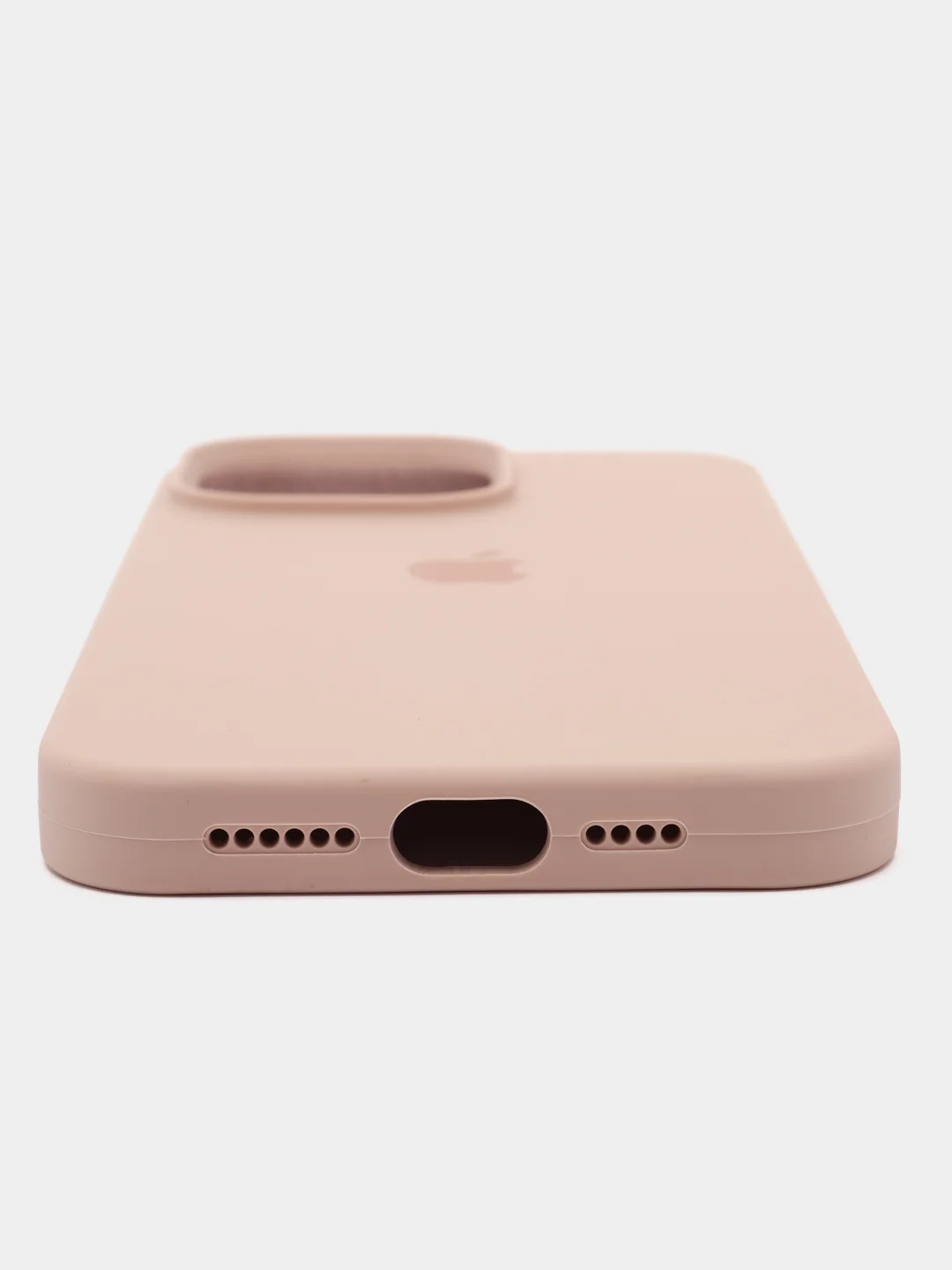 Бежевый чехол Silicone Case для iPhone 15, 15 Plus, 15 Pro, 15 Pro Max, Ultra с закрытым низом