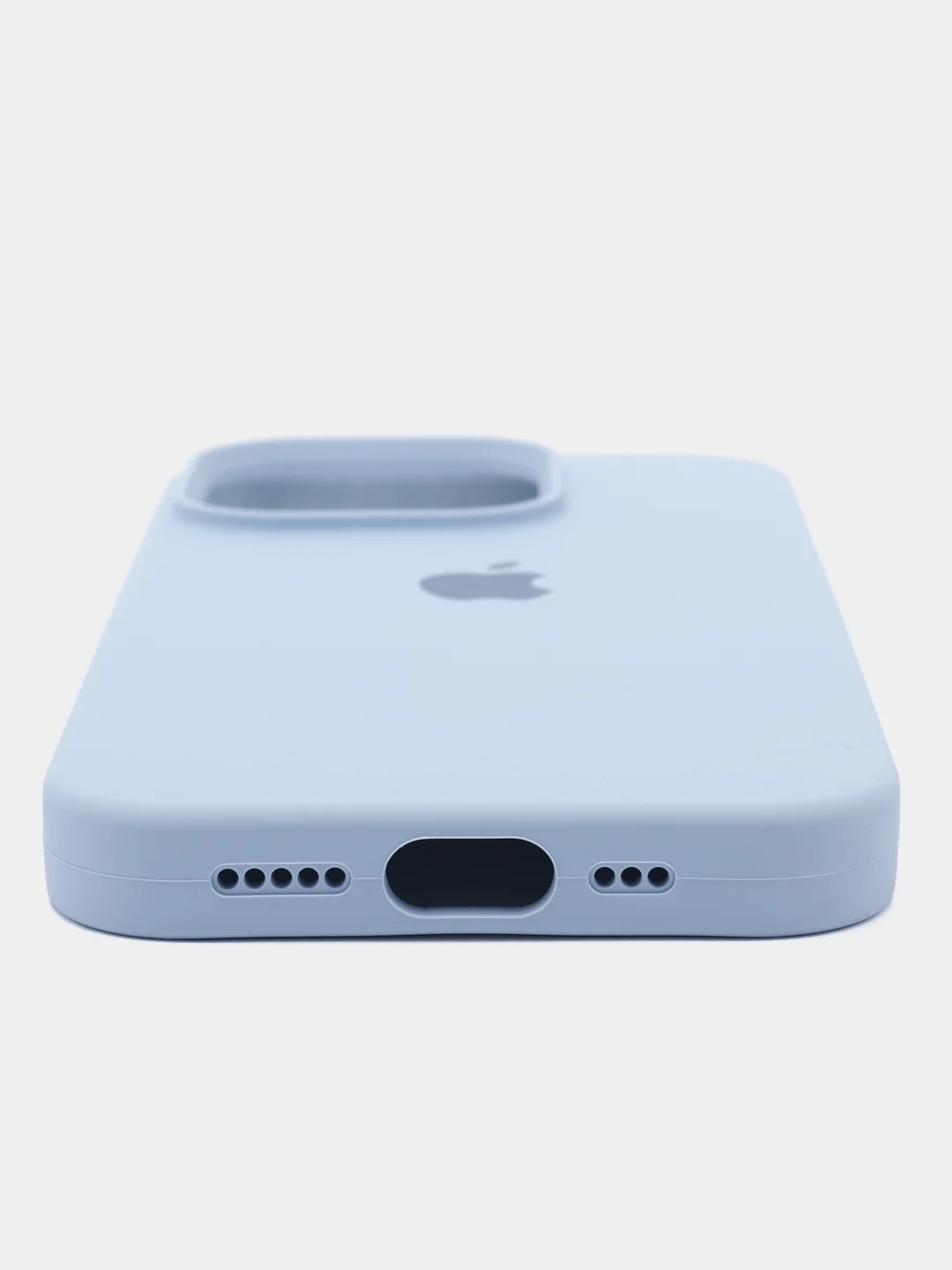Небесно-голубой чехол Silicone Case для iPhone 15, 15 Plus, 15 Pro, 15 Pro Max, Ultra с закрытым низом