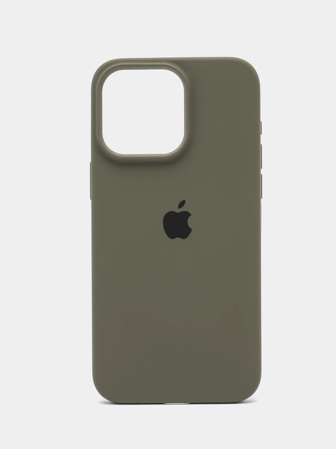 Оливковый чехол Silicone Case для iPhone 15, 15 Plus, 15 Pro, 15 Pro Max, Ultra с закрытым низом