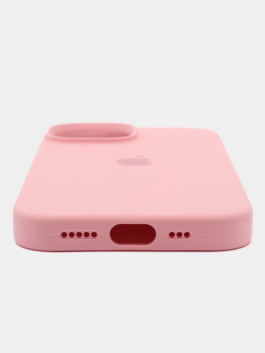 Розовый чехол Silicone Case для iPhone 15, 15 Plus, 15 Pro, 15 Pro Max, Ultra с закрытым низом