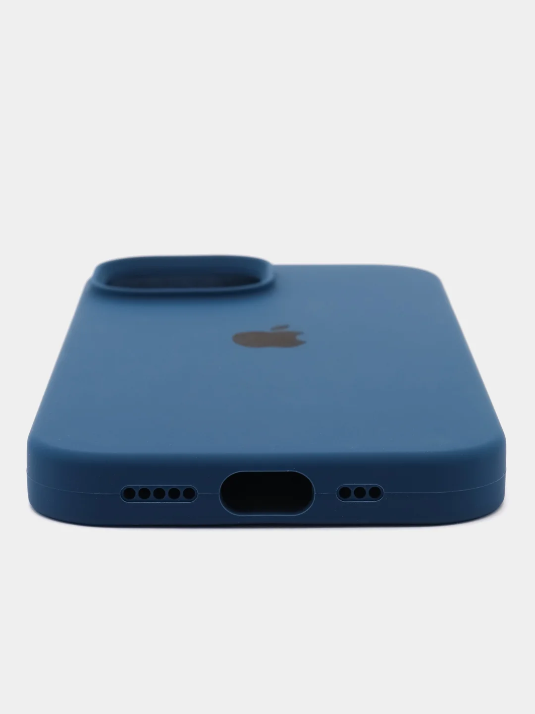 Темно-синий чехол Silicone Case для iPhone 15, 15 Plus, 15 Pro, 15 Pro Max, Ultra с закрытым низом