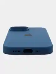 Темно-синий чехол Silicone Case для iPhone 15, 15 Plus, 15 Pro, 15 Pro Max, Ultra с закрытым низом