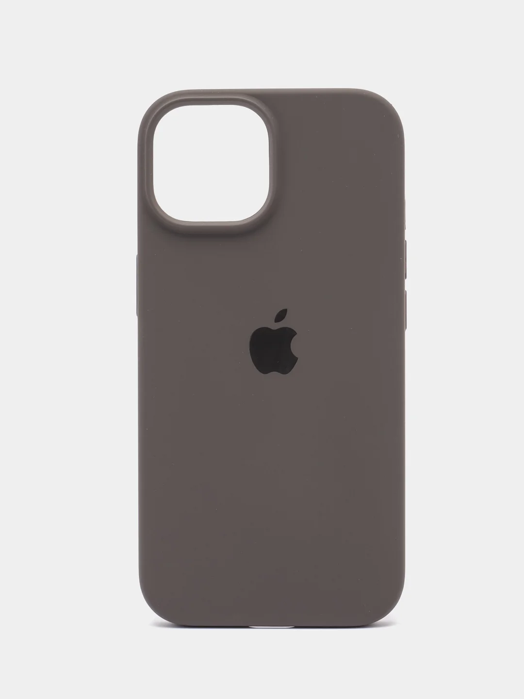 Угольный чехол Silicone Case для iPhone 15, 15 Plus, 15 Pro, 15 Pro Max, Ultra с закрытым низом