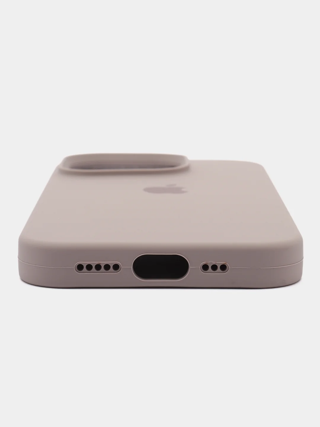 Бежевый меланж чехол Silicone Case для iPhone 15, 15 Plus, 15 Pro, 15 Pro Max, Ultra с закрытым низом