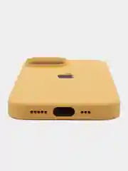 Горчичный чехол Silicone Case для iPhone 15, 15 Plus, 15 Pro, 15 Pro Max, Ultra с закрытым низом