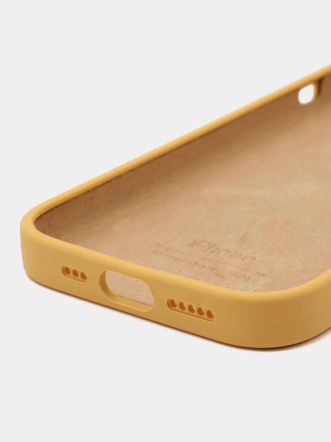 Горчичный чехол Silicone Case для iPhone 15, 15 Plus, 15 Pro, 15 Pro Max, Ultra с закрытым низом