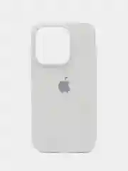 Белый чехол Silicone Case для iPhone 15, 15 Plus, 15 Pro, 15 Pro Max, Ultra с закрытым низом