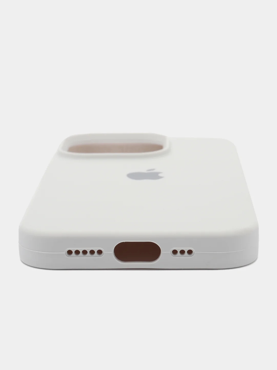 Белый чехол Silicone Case для iPhone 15, 15 Plus, 15 Pro, 15 Pro Max, Ultra с закрытым низом