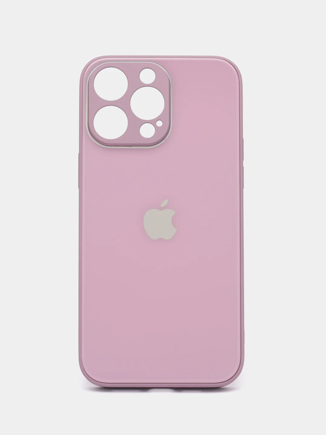 Пурпурный силиконовый чехол на iPhone 14, 14 Plus, 14 Pro, 14 Pro Max, со стеклянной панелью