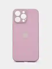 Пурпурный силиконовый чехол на iPhone 14, 14 Plus, 14 Pro, 14 Pro Max, со стеклянной панелью